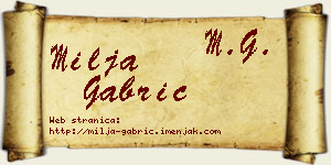 Milja Gabrić vizit kartica